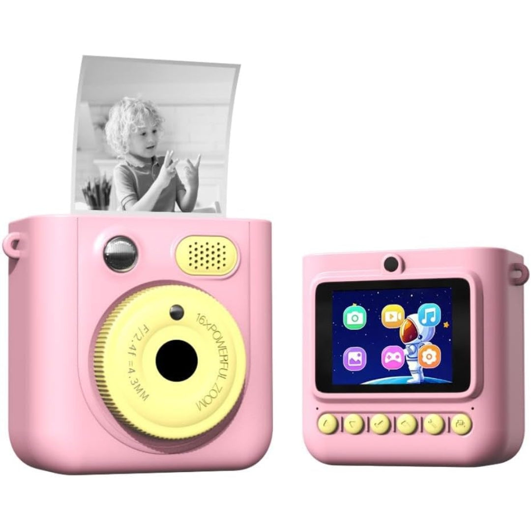 Kids Instant Print Camera – Instant Fun & Creativity for Ages 4–12 | Dual Lens, 1080P Video, DIY Stickers, Thermal Print & More!