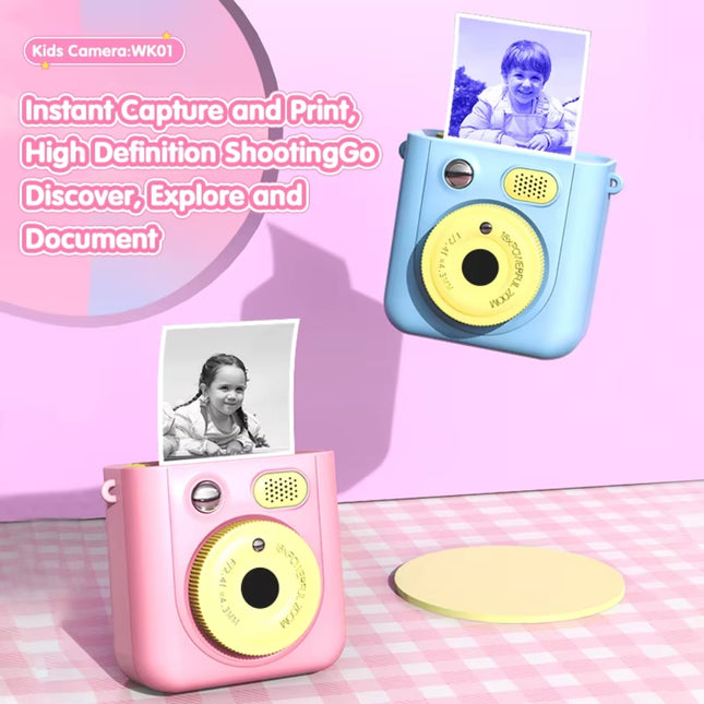 Kids Instant Print Camera – Instant Fun & Creativity for Ages 4–12 | Dual Lens, 1080P Video, DIY Stickers, Thermal Print & More!