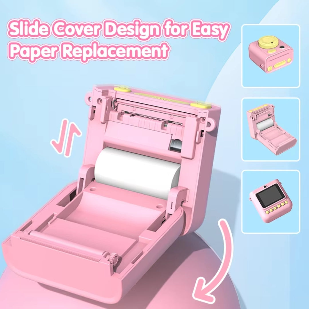 Kids Instant Print Camera – Instant Fun & Creativity for Ages 4–12 | Dual Lens, 1080P Video, DIY Stickers, Thermal Print & More!