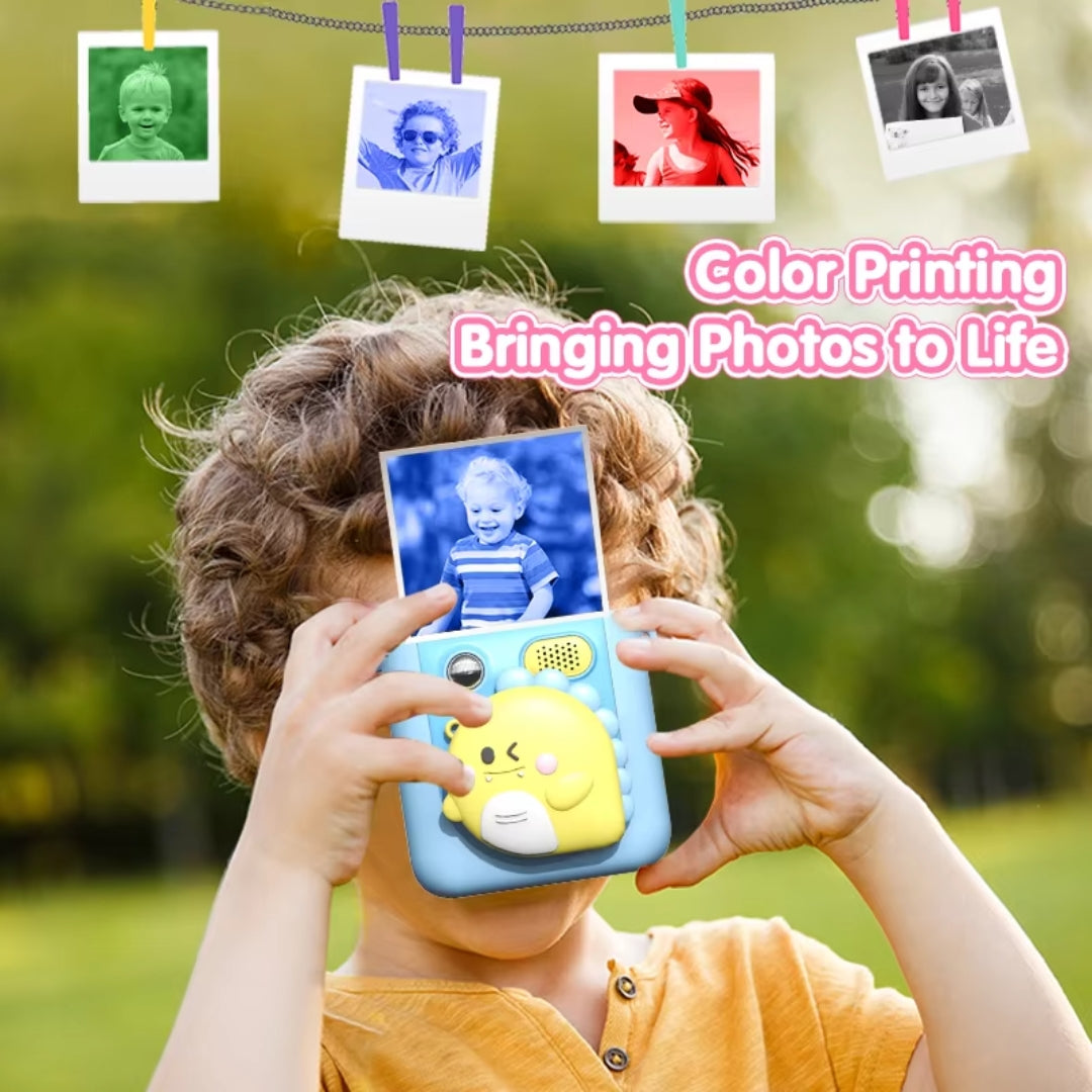 Kids Instant Print Camera – Instant Fun & Creativity for Ages 4–12 | Dual Lens, 1080P Video, DIY Stickers, Thermal Print & More!