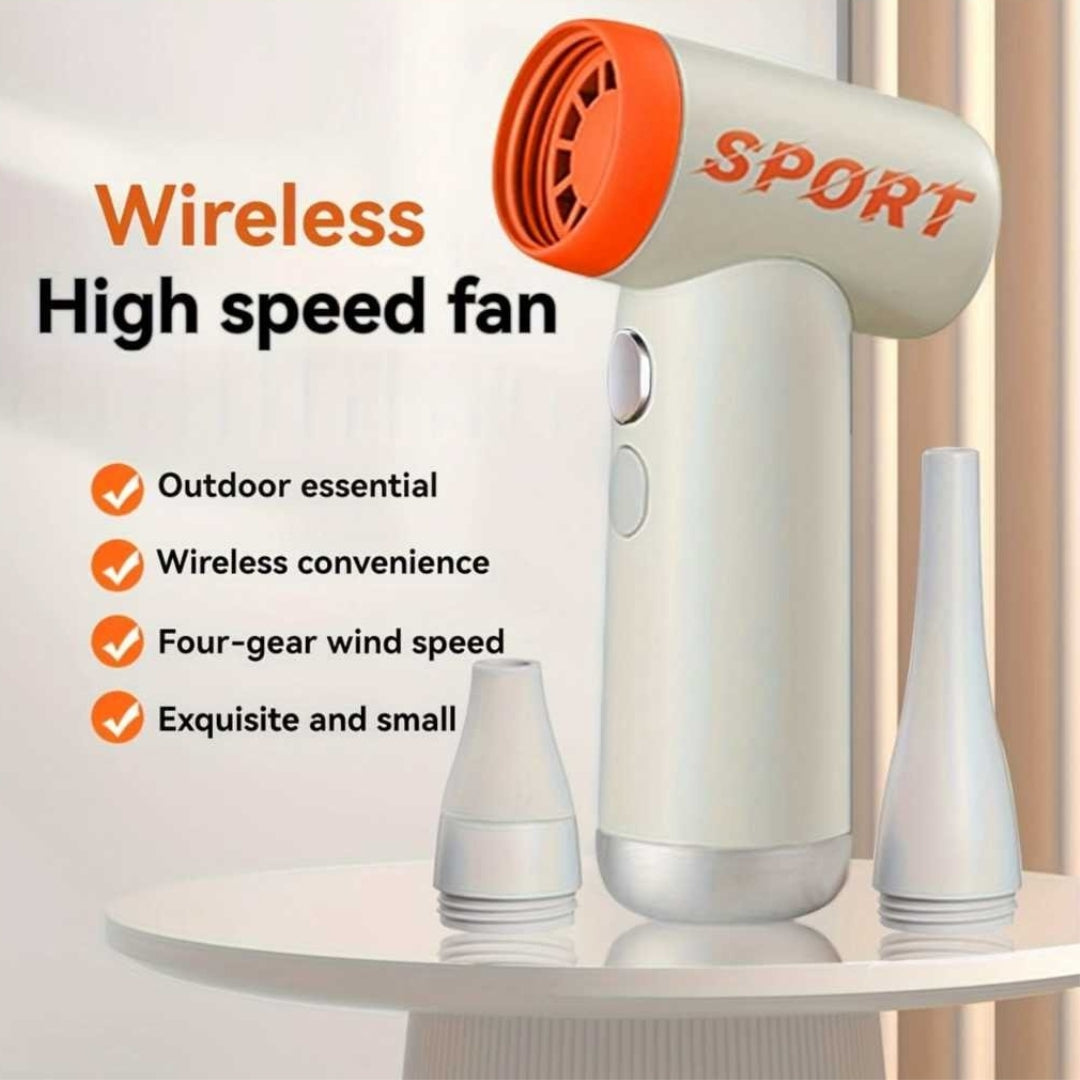 SPORT™ High-Speed Turbo Handheld Fan – 80,000 RPM Multi-Function Wireless Blower
