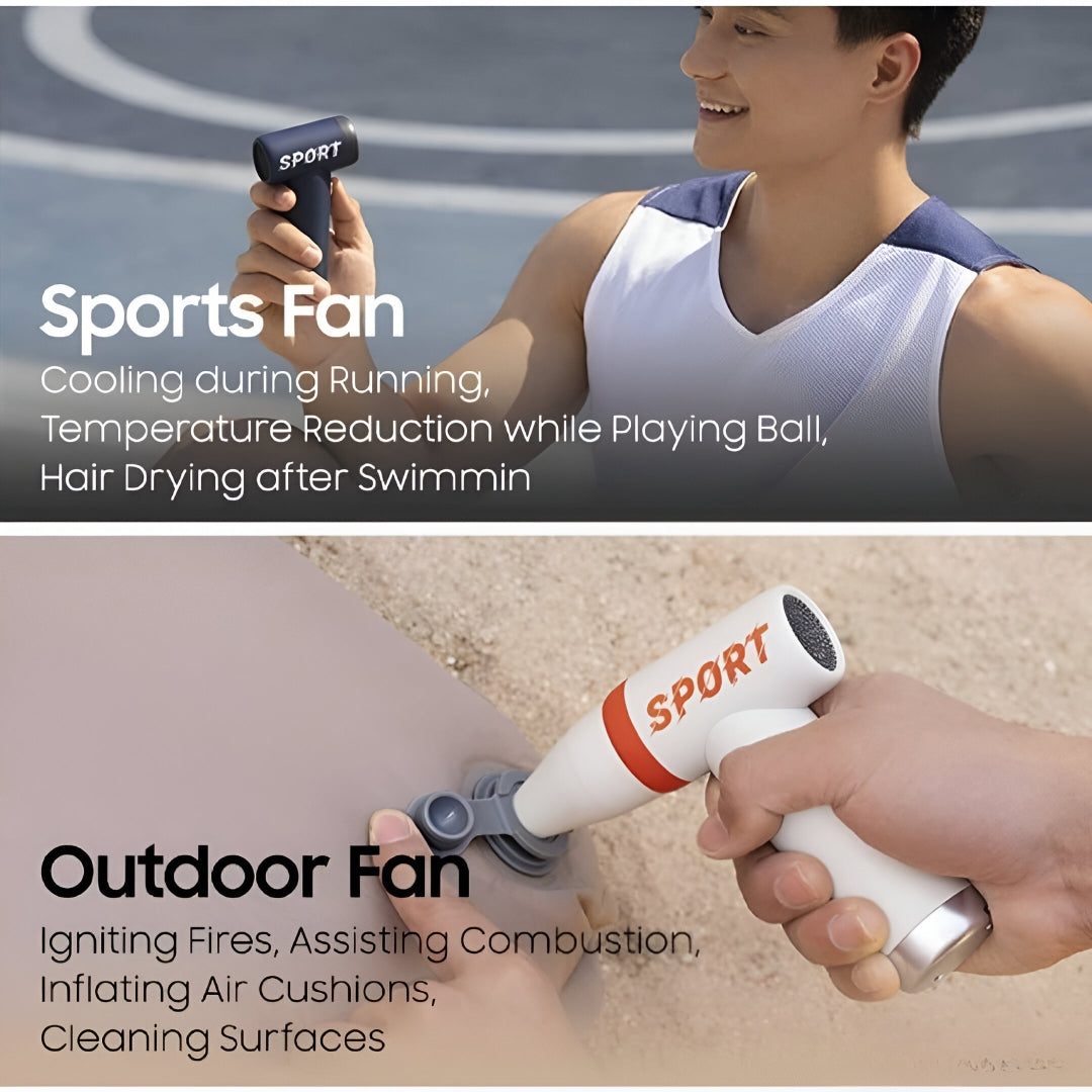 SPORT™ High-Speed Turbo Handheld Fan – 80,000 RPM Multi-Function Wireless Blower