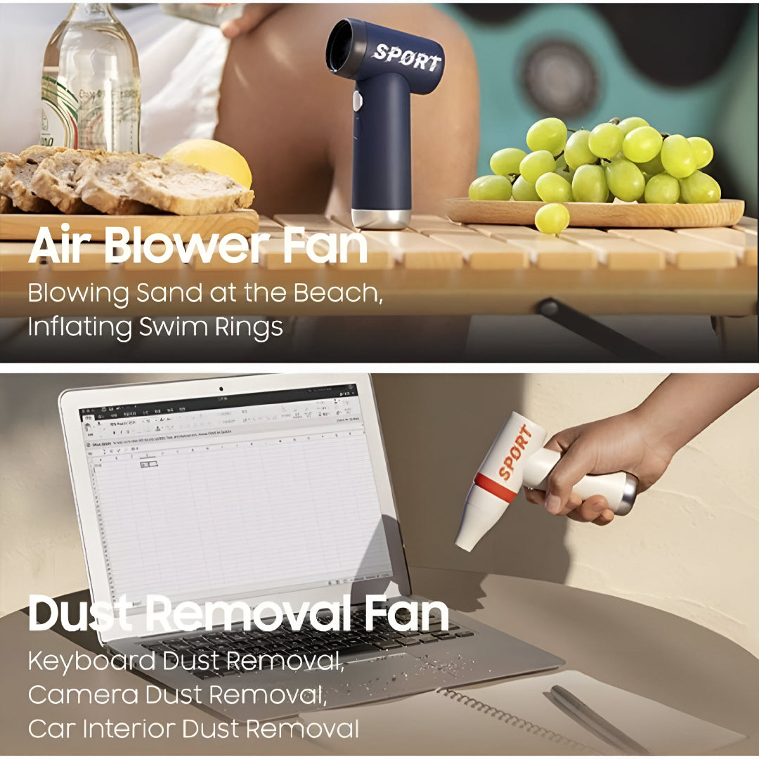 SPORT™ High-Speed Turbo Handheld Fan – 80,000 RPM Multi-Function Wireless Blower