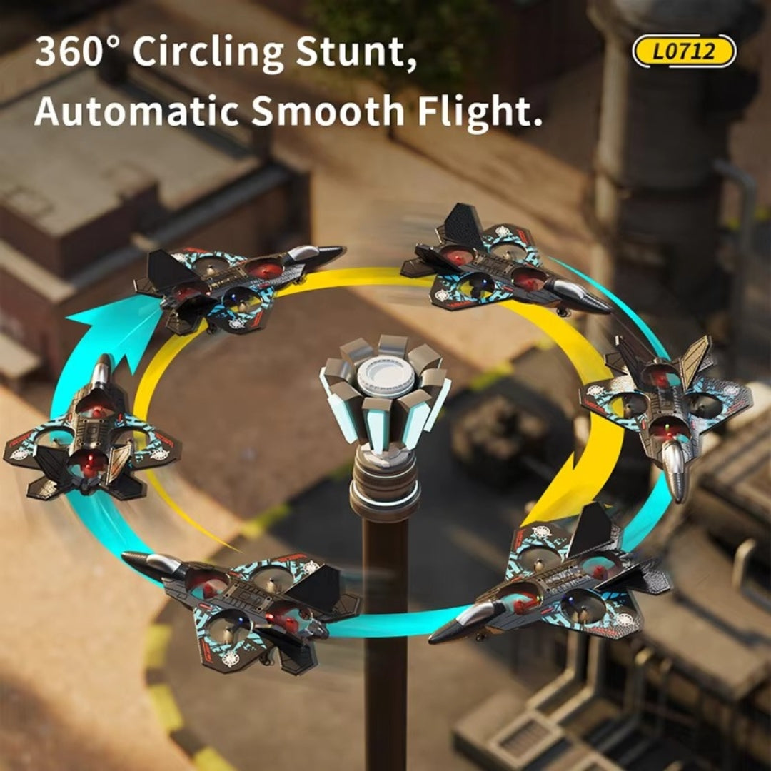 L0712 Remote Control Airplane with LED Lights – 2.4GHz RC Fighter Jet for Kids & Adults | One-Click Takeoff, Stunts & 80m Range