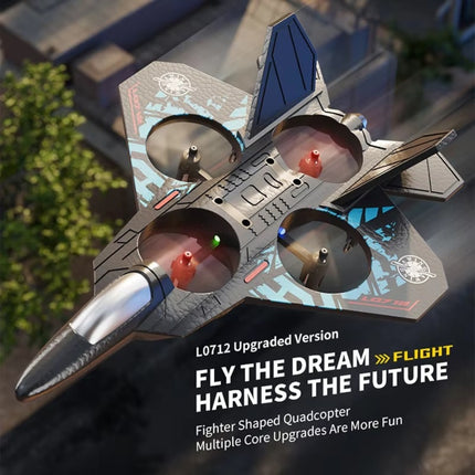 L0712 Remote Control Airplane with LED Lights – 2.4GHz RC Fighter Jet for Kids & Adults | One-Click Takeoff, Stunts & 80m Range