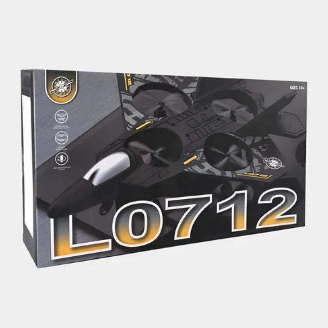 L0712 Remote Control Airplane with LED Lights – 2.4GHz RC Fighter Jet for Kids & Adults | One-Click Takeoff, Stunts & 80m Range