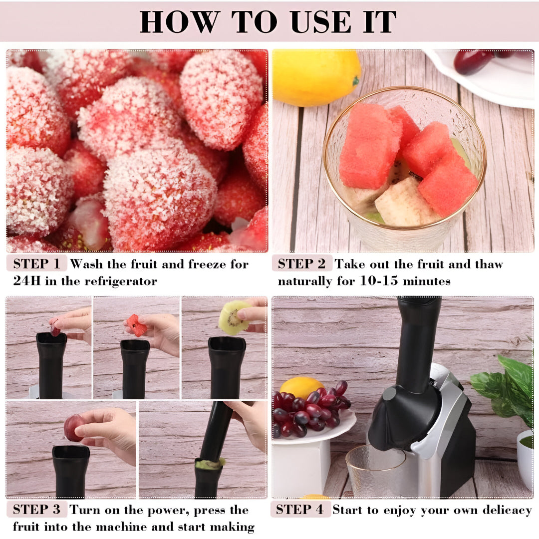 Electric Fruit Ice Cream Maker – Frozen Dessert & Sorbet Machine