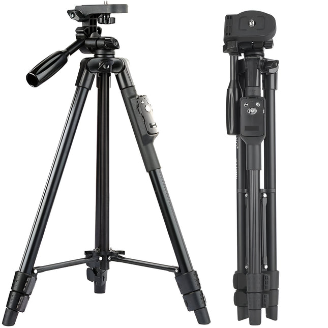 YUNTENG VCT-5208 Tripod with Bluetooth Remote for Mobile Phones, DSLR & Action Cameras | 360° Pan & Tilt | Height Adjustable 43–125cm