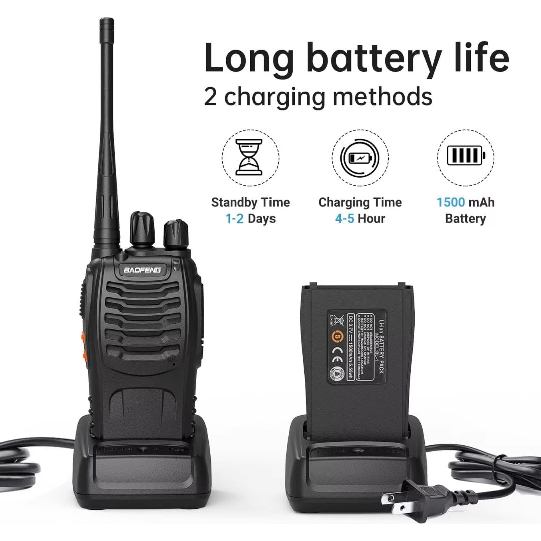 Baofeng BF-888S Long-Range 2-Way Radio Walkie Talkie  – 16 Channels, 5KM Range, Rechargeable