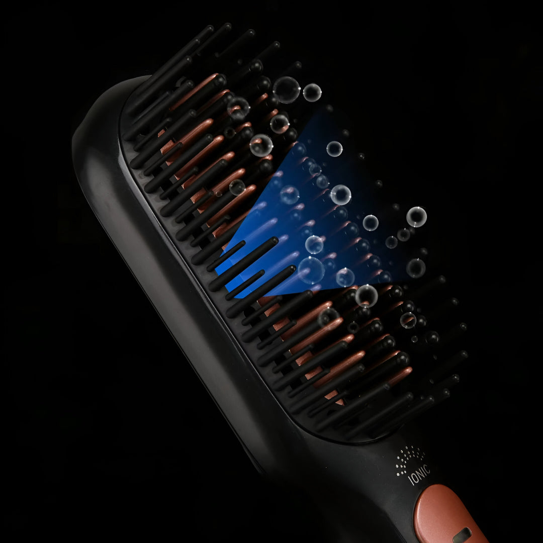 Joy Professional 3-in-1 Hair Styling Brush, Dryer & Straightener – Ionic Hot Air Brush with Adjustable Heat Settings