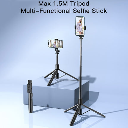 Yesido SF13 2-in-1 Bluetooth Tripod & Monopod – 1.58M Telescopic Selfie Stick with Remote, 360° Rotation, LED Light & Camera Compatible