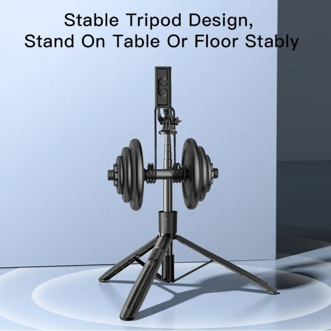 Yesido SF13 2-in-1 Bluetooth Tripod & Monopod – 1.58M Telescopic Selfie Stick with Remote, 360° Rotation, LED Light & Camera Compatible