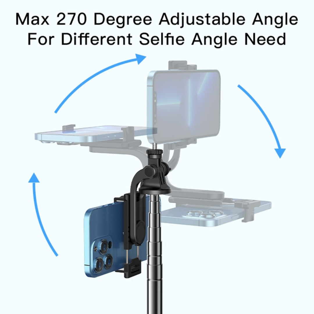 Yesido SF13 2-in-1 Bluetooth Tripod & Monopod – 1.58M Telescopic Selfie Stick with Remote, 360° Rotation, LED Light & Camera Compatible