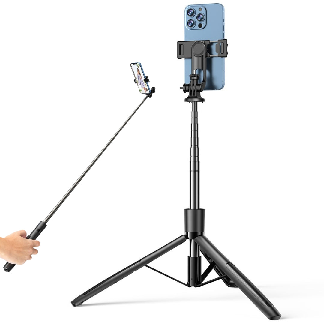 Yesido SF13 2-in-1 Bluetooth Tripod & Monopod – 1.58M Telescopic Selfie Stick with Remote, 360° Rotation, LED Light & Camera Compatible