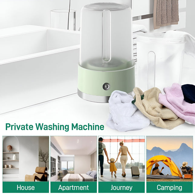 Wireless Portable Mini Washing Machine – 1L Rechargeable Washer for Socks, Underwear & Baby Clothes – Compact Travel Laundry Solution