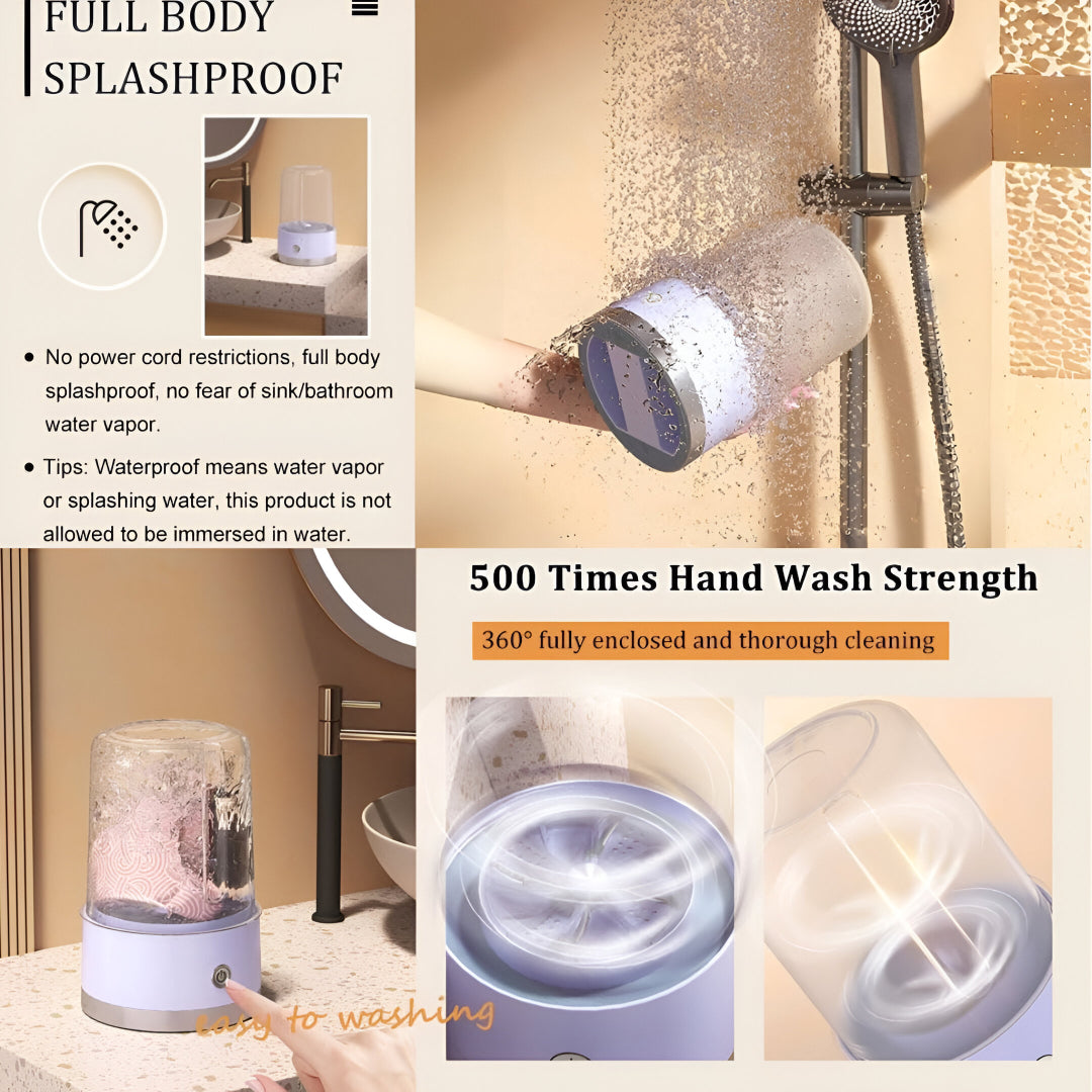 Wireless Portable Mini Washing Machine – 1L Rechargeable Washer for Socks, Underwear & Baby Clothes – Compact Travel Laundry Solution