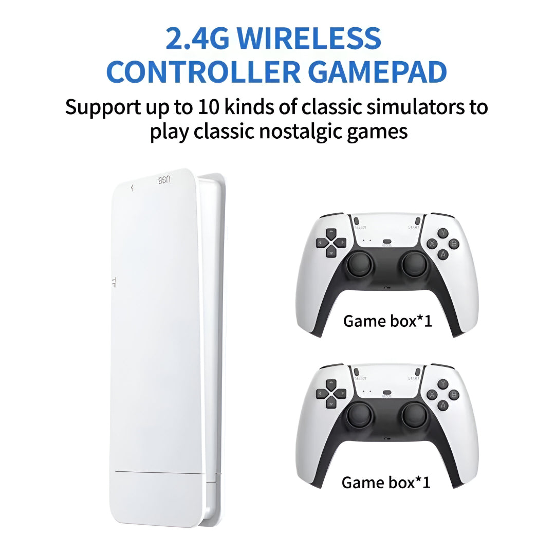 M15 Wireless Retro Game Console Stick – 30,000+ Games, 2.4G Dual Wireless Controllers, Plug & Play TV Console with 4K HDMI Output