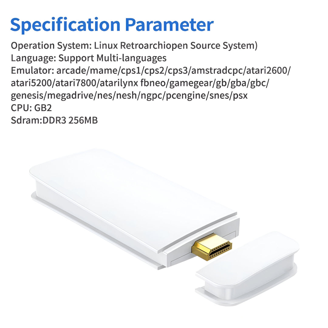 M15 Wireless Retro Game Console Stick – 30,000+ Games, 2.4G Dual Wireless Controllers, Plug & Play TV Console with 4K HDMI Output