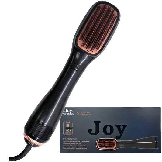 JOY Professional 2-in-1 Styling Brush – Hair Dryer & Straightener with Ionic Technology