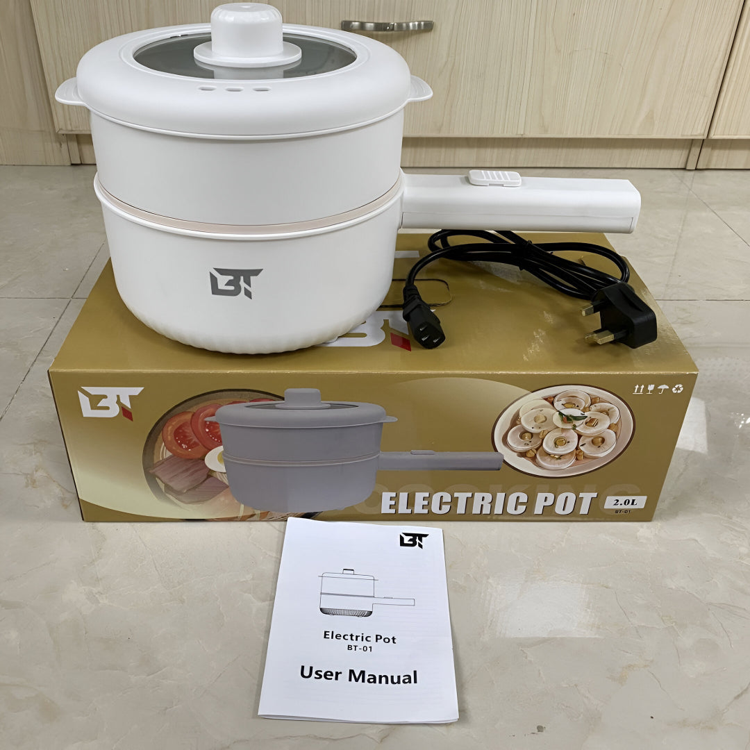 Electric Pot 1200W Multi-Functional Cooker – 2.0L Capacity | Non-Stick, Adjustable Heat, Delay Start & Keep Warm | BT-01