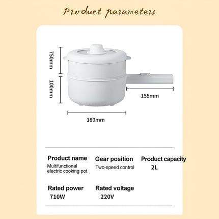 Electric Pot 1200W Multi-Functional Cooker – 2.0L Capacity | Non-Stick, Adjustable Heat, Delay Start & Keep Warm | BT-01