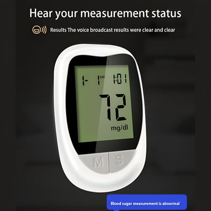 Blood Glucose Meter Kit with Test Strips & Lancets – Portable Home Glucose Tester for Diabetes Monitoring