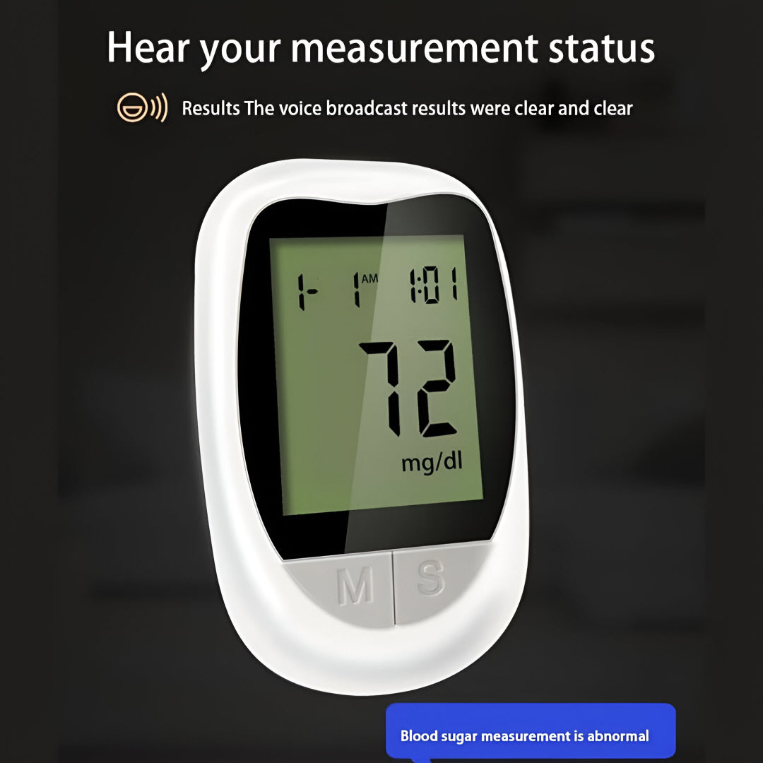 Blood Glucose Meter Kit with Test Strips & Lancets – Portable Home Glucose Tester for Diabetes Monitoring