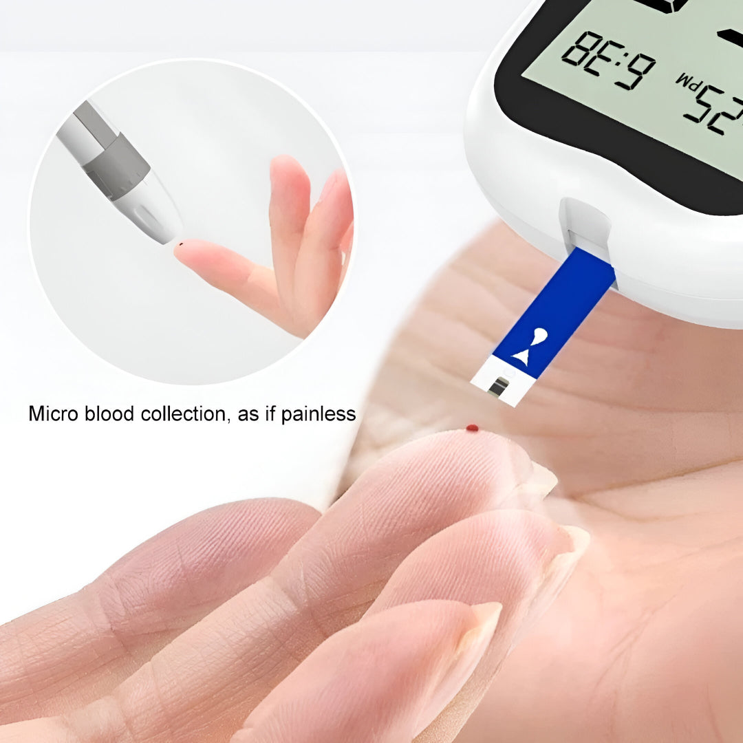 Blood Glucose Meter Kit with Test Strips & Lancets – Portable Home Glucose Tester for Diabetes Monitoring