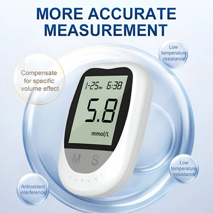 Blood Glucose Meter Kit with Test Strips & Lancets – Portable Home Glucose Tester for Diabetes Monitoring