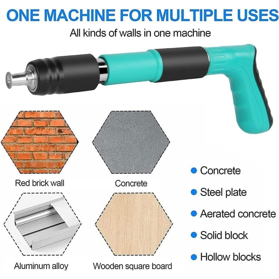 Nail Gun | Mini Nail Wall Fastening Tool for Cement, Brick & Steel | Portable Nail Shooter for DIY & Professional Use