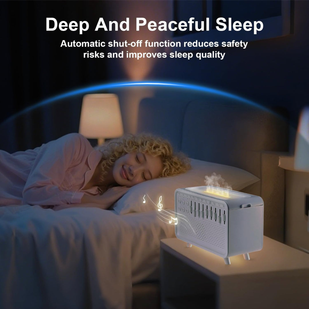 White Noise Sleep Sound Machine with Diffuser | 8 Ambient Sounds, Bluetooth Speaker, Night Light & Humidifier