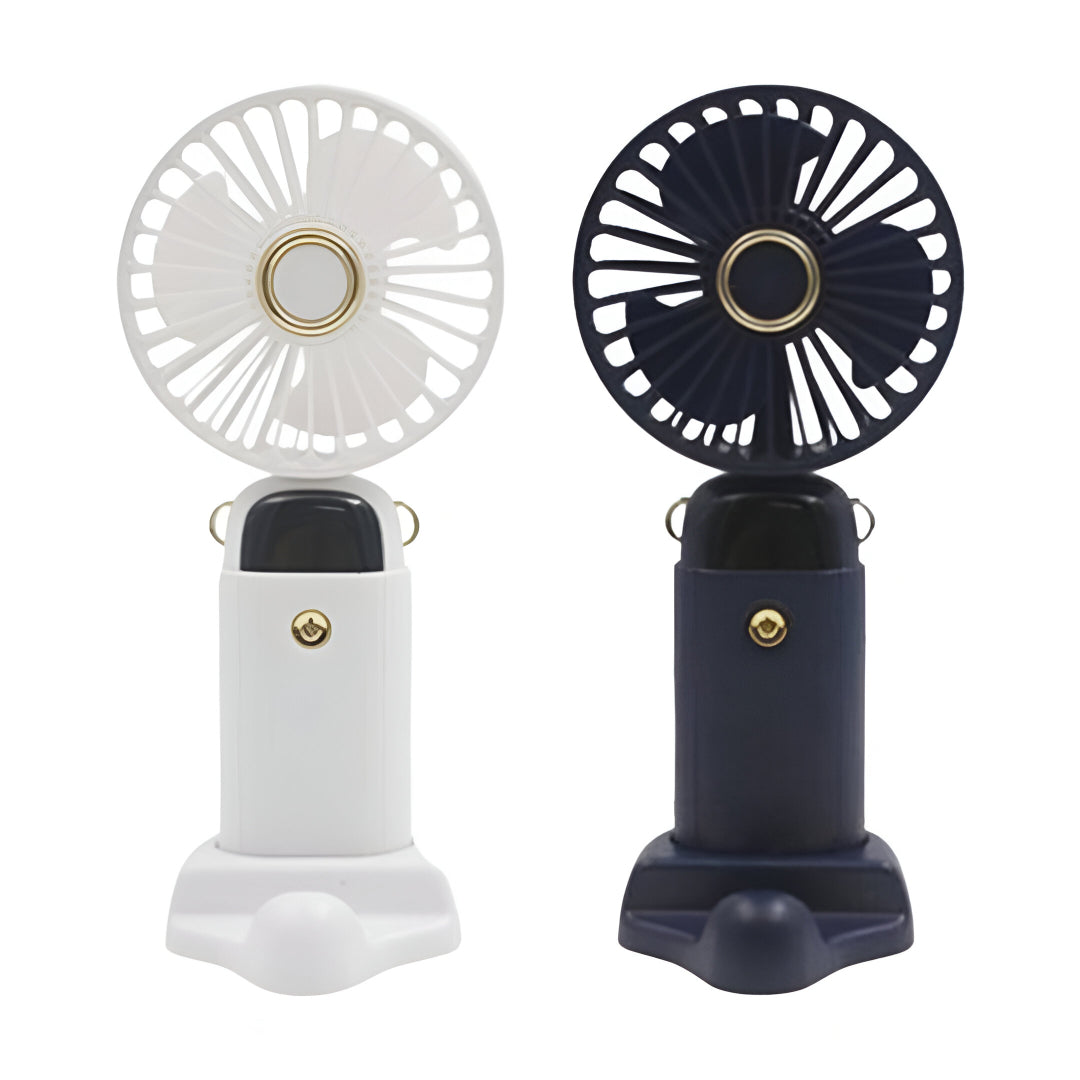 Folding LED Digital Display Mini Fan | Portable Rechargeable Desk & Handheld Fan with 5 Speeds, 3000mAh Battery & USB Charging