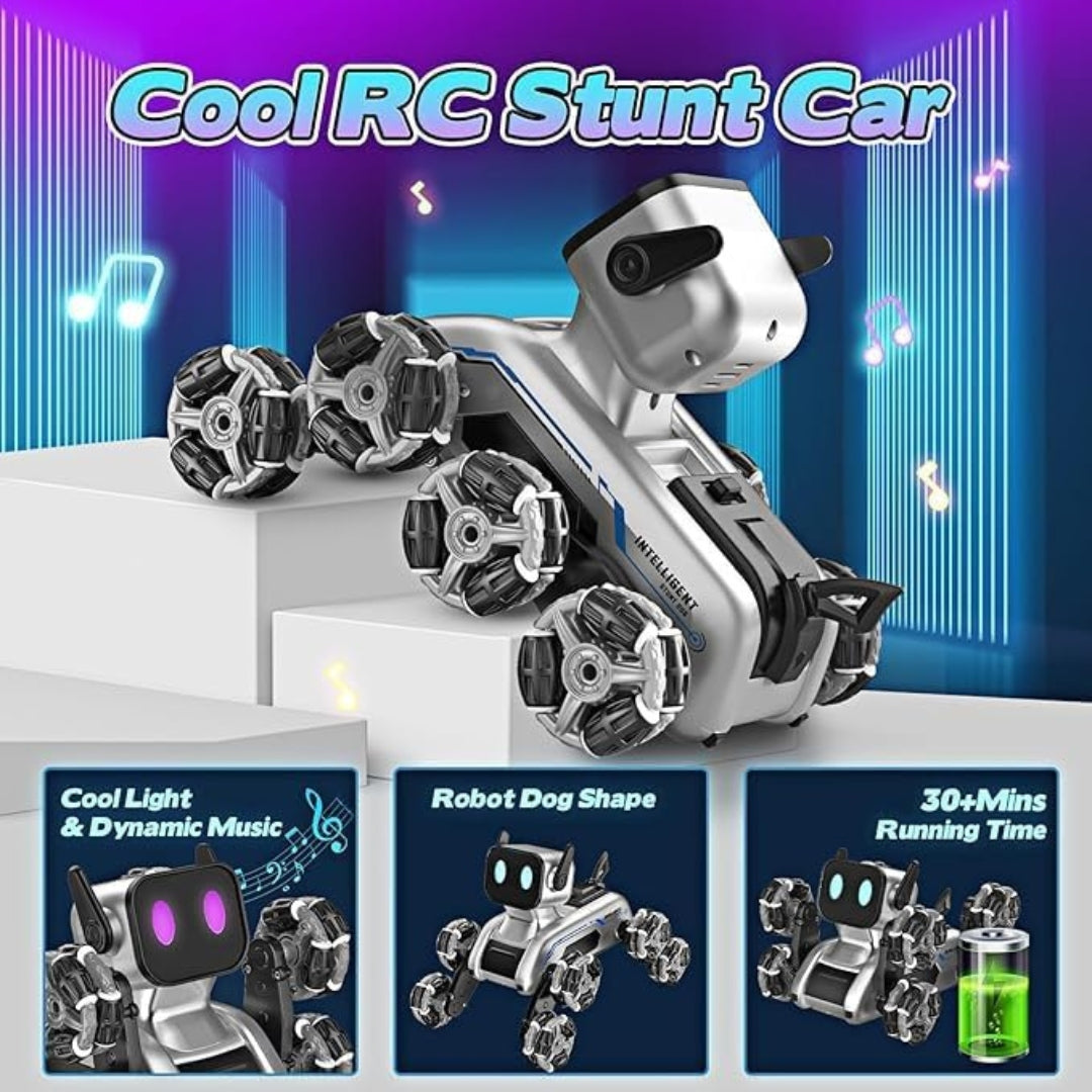 Eight-Wheeled Stunt Robot Dog | Gesture Sensing Remote Control Smart Robotic Puppy