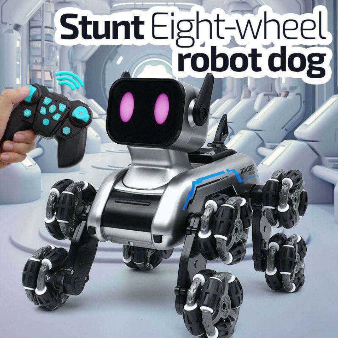 Eight-Wheeled Stunt Robot Dog | Gesture Sensing Remote Control Smart Robotic Puppy