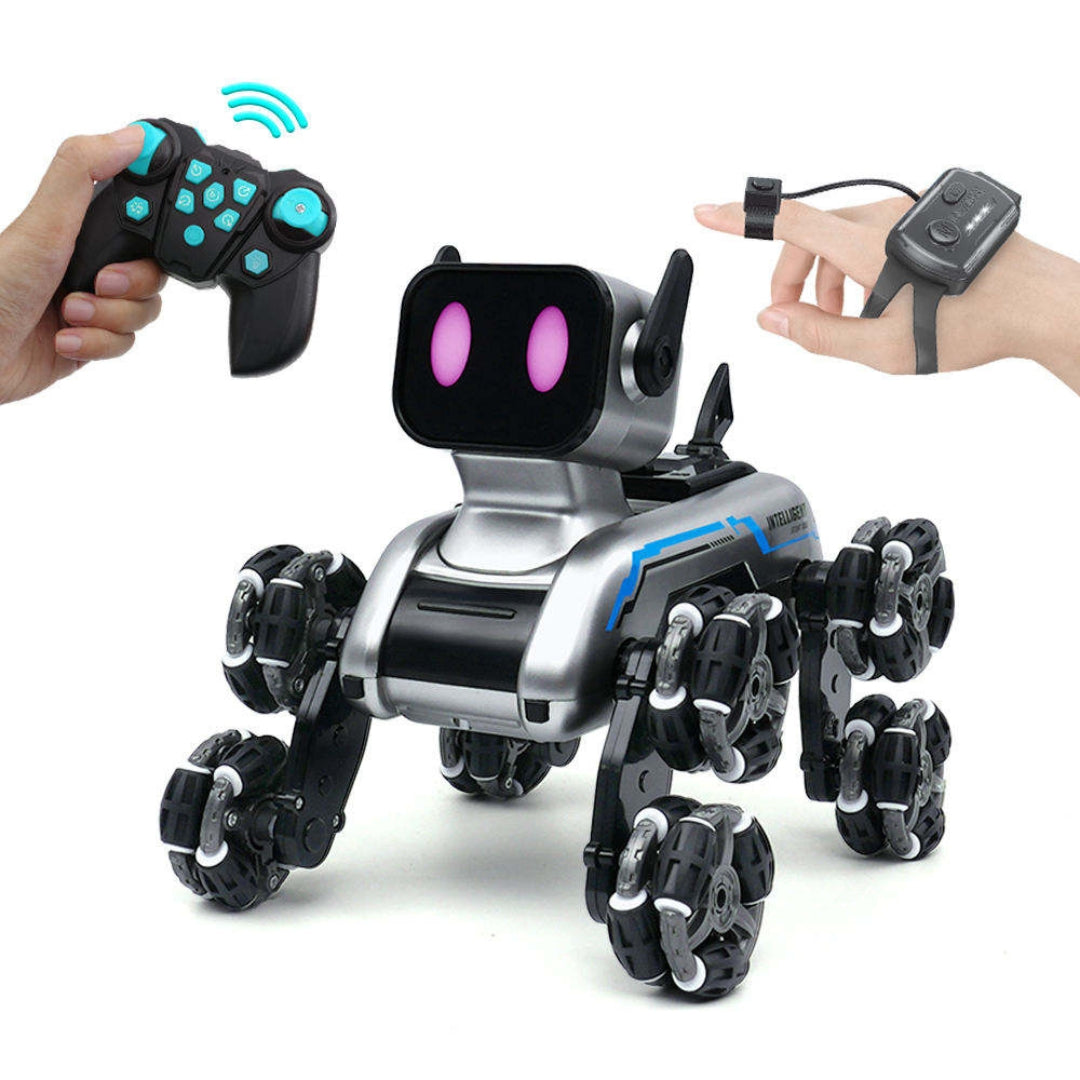 Eight-Wheeled Stunt Robot Dog | Gesture Sensing Remote Control Smart Robotic Puppy