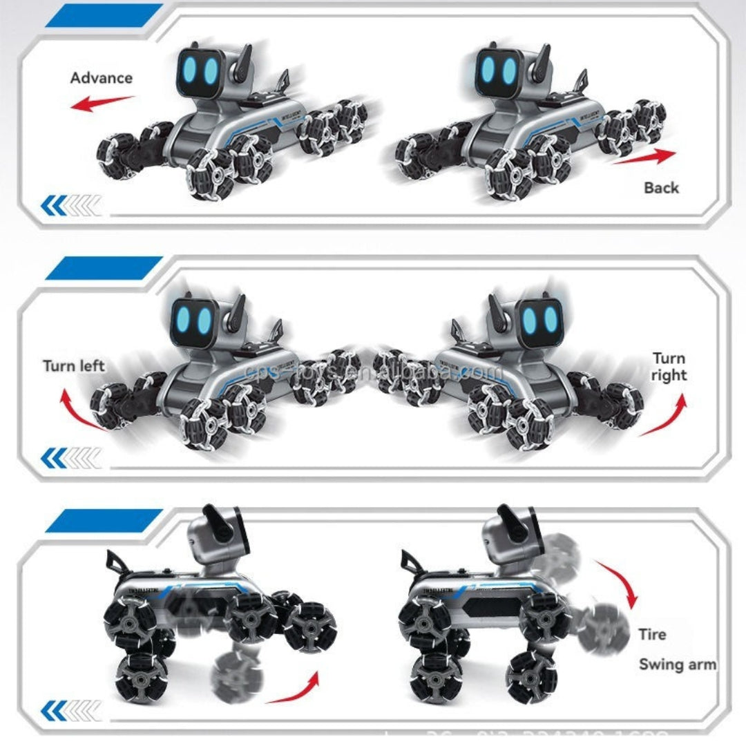 Eight-Wheeled Stunt Robot Dog | Gesture Sensing Remote Control Smart Robotic Puppy