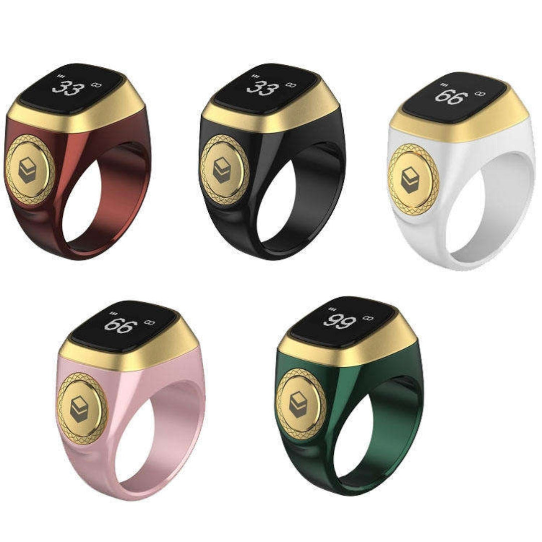 iQibla Smart Zikr Ring – Digital Tasbih Counter with OLED Display & Prayer Time Reminders