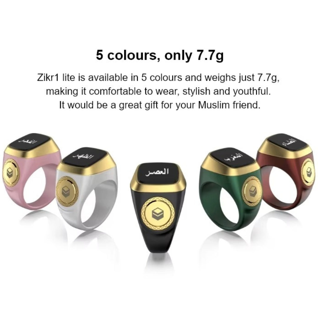 iQibla Smart Zikr Ring – Digital Tasbih Counter with OLED Display & Prayer Time Reminders