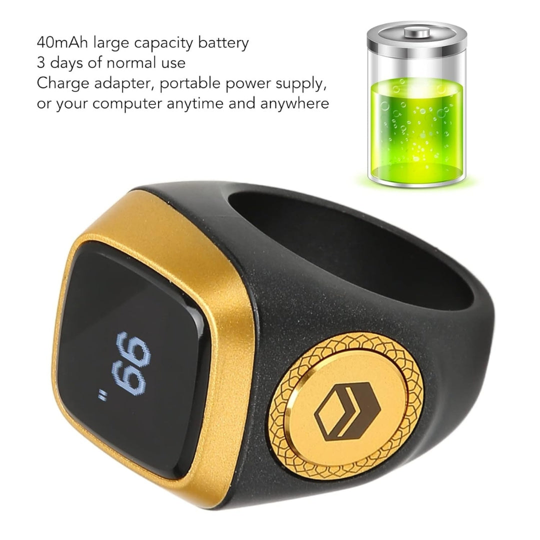 iQibla Smart Zikr Ring – Digital Tasbih Counter with OLED Display & Prayer Time Reminders