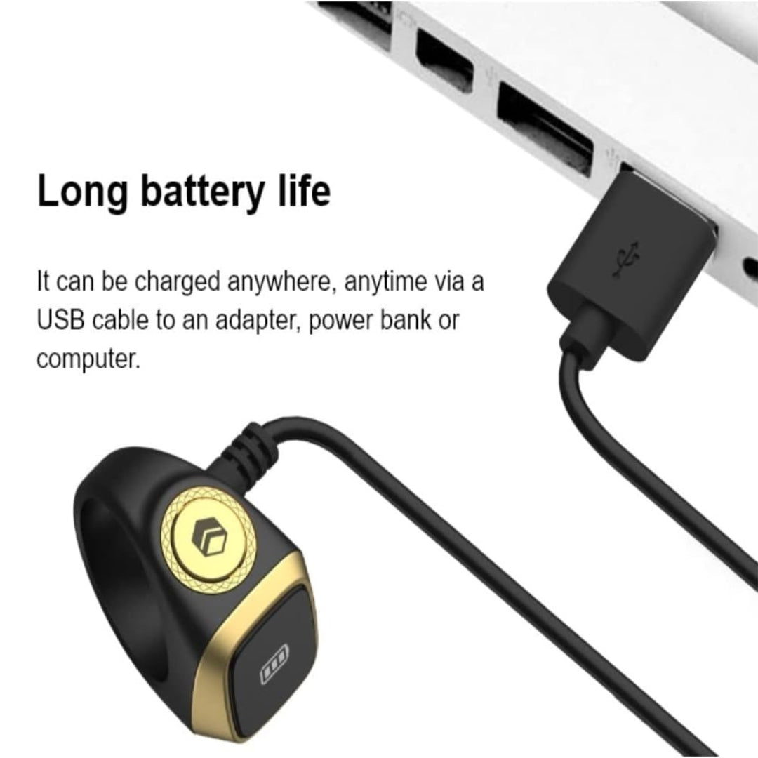 iQibla Smart Zikr Ring – Digital Tasbih Counter with OLED Display & Prayer Time Reminders