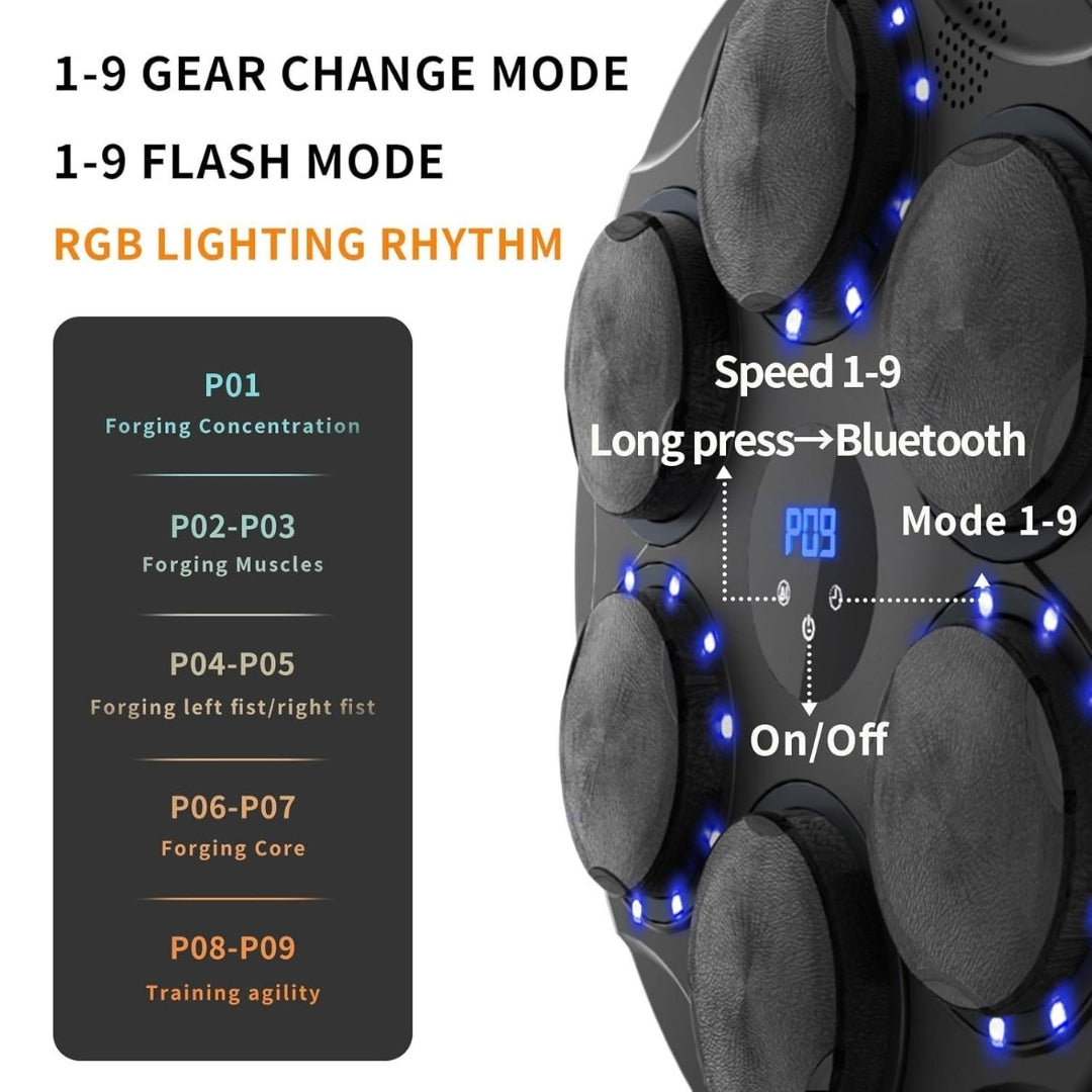 MUSICAL BOXING PRO | Smart Music Boxing Machine with Gloves, Bluetooth & LED Interactive Training