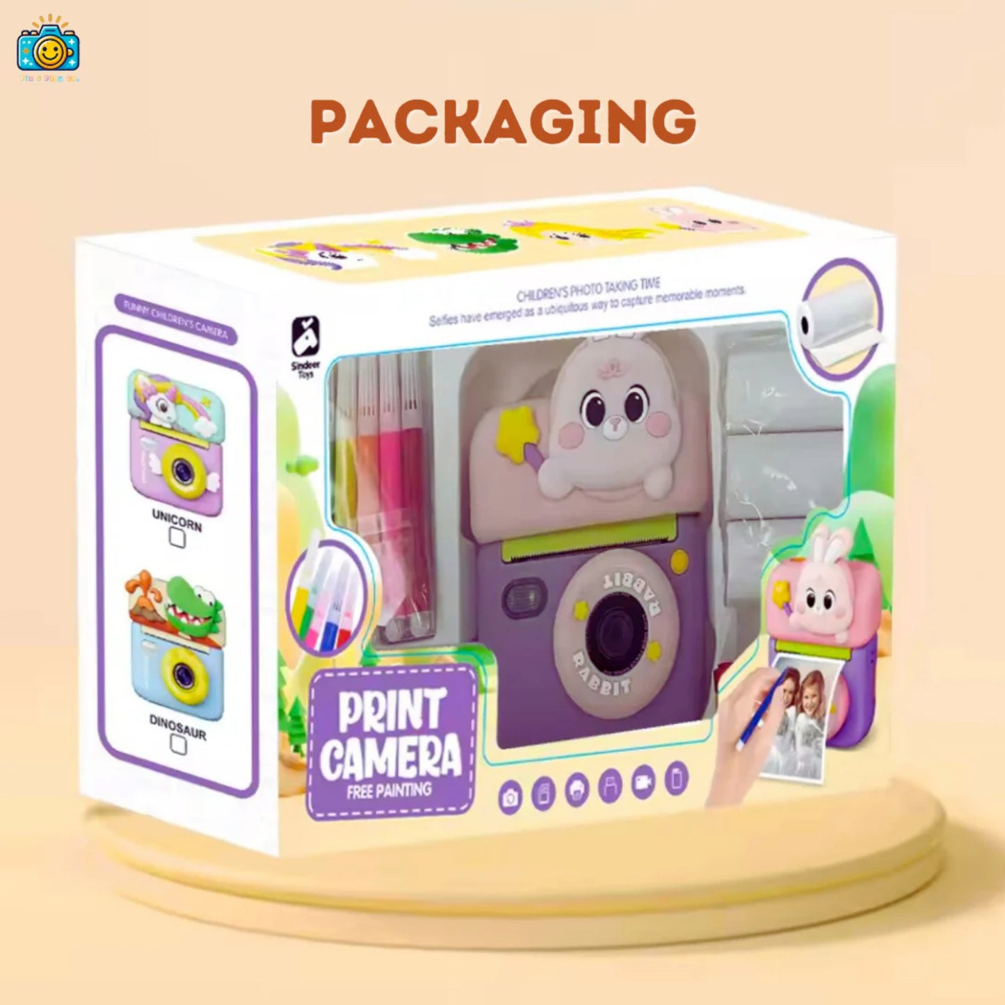 Portable Camera for Kids Instant Print – Bunny Flip Screen Camera with Instant Photo Printing