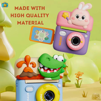 Portable Camera for Kids Instant Print – Bunny Flip Screen Camera with Instant Photo Printing