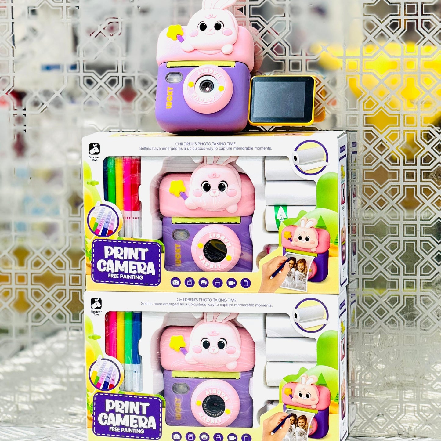 Portable Camera for Kids Instant Print – Bunny Flip Screen Camera with Instant Photo Printing