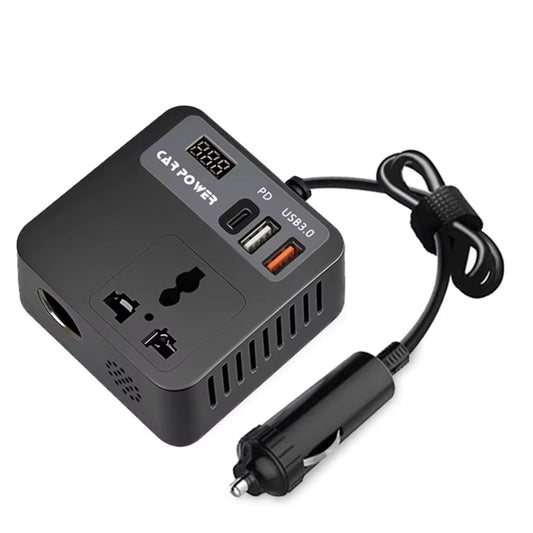 Car Power Inverter with AC Outlet & Fast USB Charging – Multi-Protection Car Charger Adapter