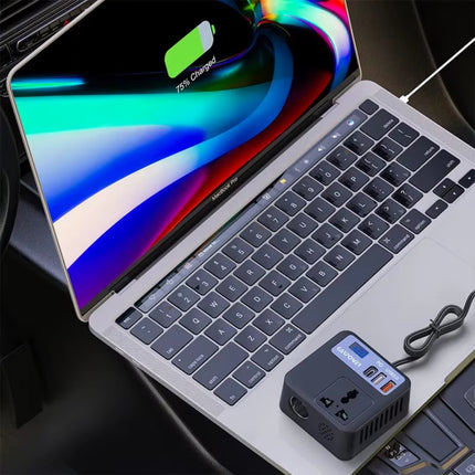 Car Power Inverter with AC Outlet & Fast USB Charging – Multi-Protection Car Charger Adapter