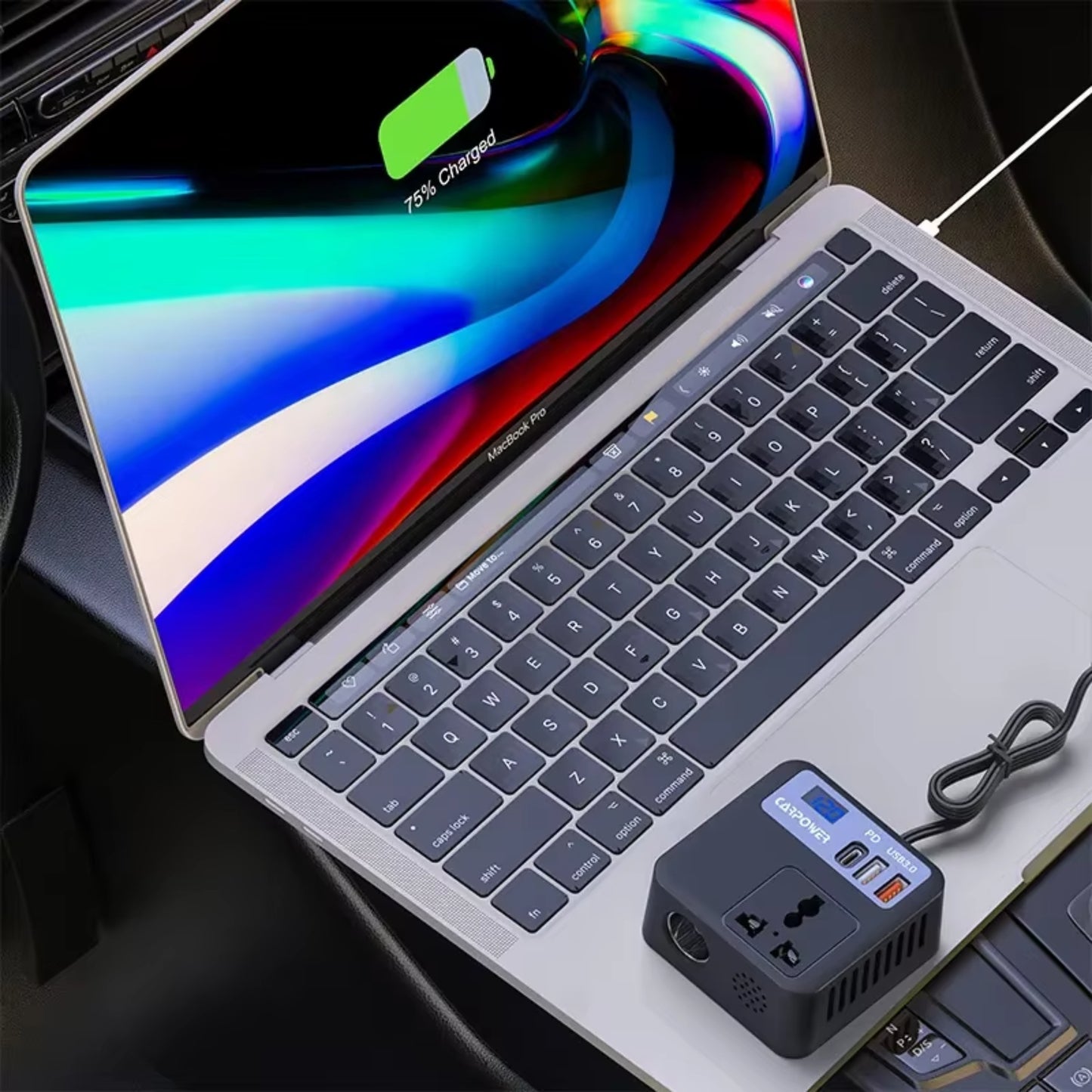 Car Power Inverter with AC Outlet & Fast USB Charging – Multi-Protection Car Charger Adapter