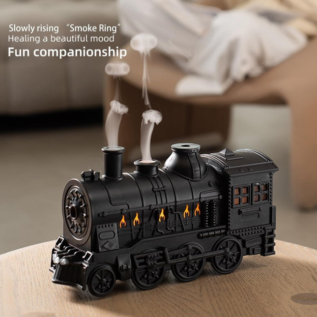 Train Aroma Diffuser & Humidifier – 300ml Ultrasonic Essential Oil Diffuser with LED Flame Effect & Remote Control