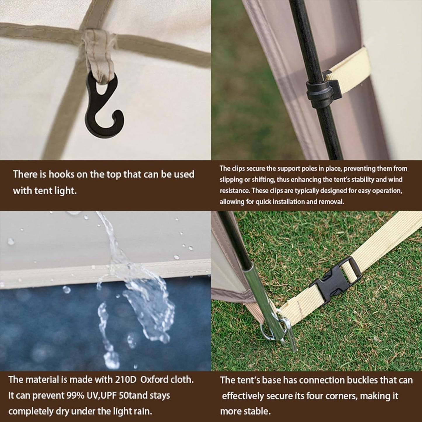 Outdoor Sunshade Shelter – Large 420×420×230cm, UPF50+ Waterproof Canopy Tent with 2 Side Walls for 8–10 People