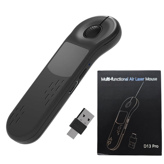 D13 Multi-Functional Air Laser Mouse – Wireless Bluetooth & 2.4G Remote Control, Presentation Clicker with Laser, Voice & Gesture Navigation
